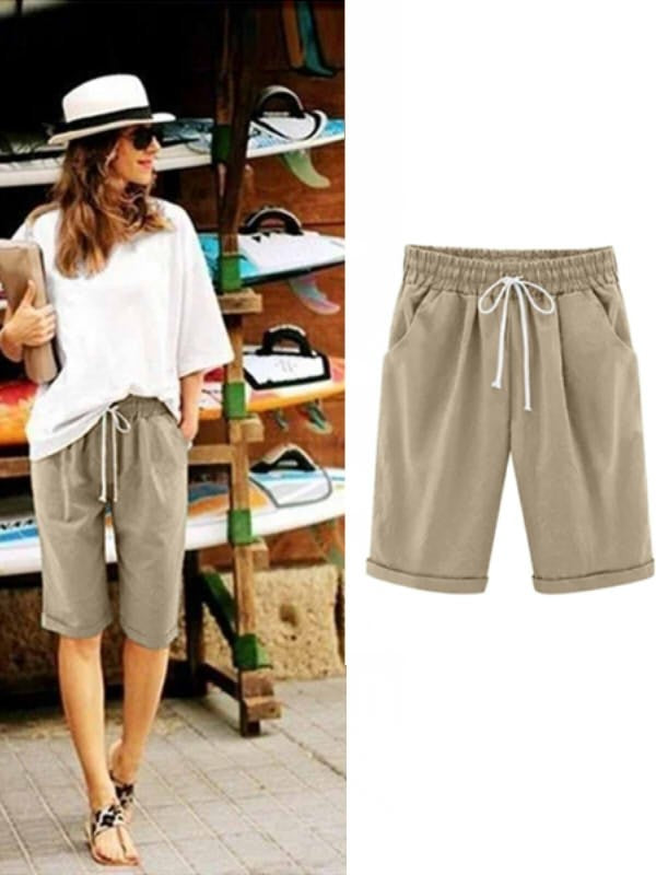 🔥🔥Limited time sale Women's Casual Loose-Fit Cotton Summer Shorts with Pockets