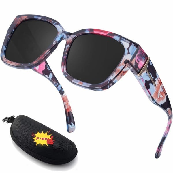 👓👓Polarized Fit Over Sunglasses for Women – UV400 Protection Floral Frame Wear Over Prescription Glasses