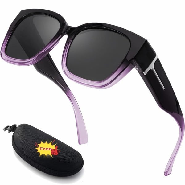 👓👓Polarized Fit Over Sunglasses for Women – UV400 Protection Floral Frame Wear Over Prescription Glasses