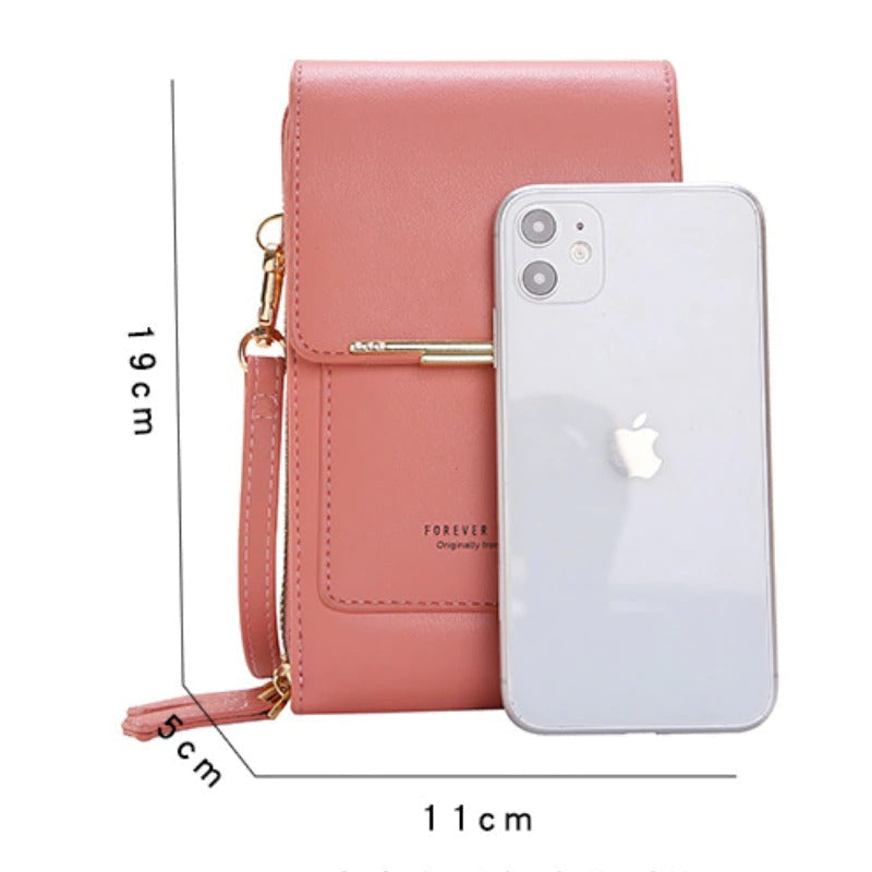 🌷🌷Fashionable Soft Vegan Leather Double Zipper Cross-body Wallet Bags