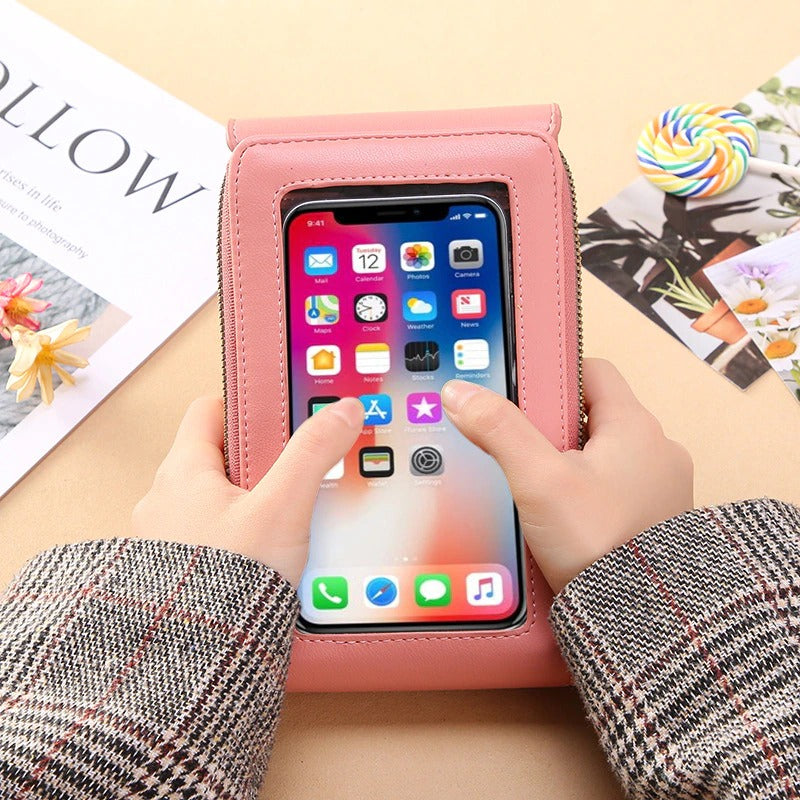 🌷🌷Fashionable Soft Vegan Leather Double Zipper Cross-body Wallet Bags