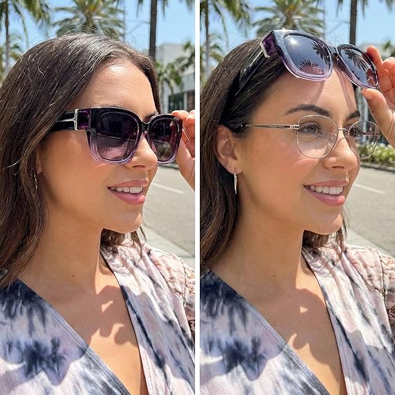 👓👓Polarized Fit Over Sunglasses for Women – UV400 Protection Floral Frame Wear Over Prescription Glasses